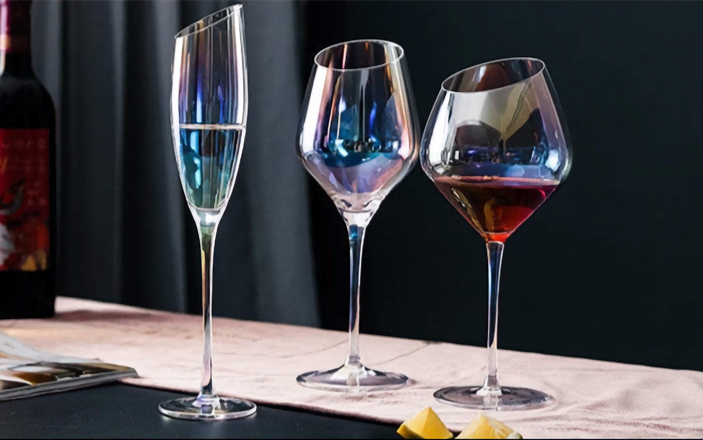 Japanese-Style Colorful Crystal Wine Goblet - Rainbow Champagne Glass Julia M LifeStyles