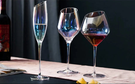 Japanese-Style Colorful Crystal Wine Goblet - Rainbow Champagne Glass Julia M LifeStyles