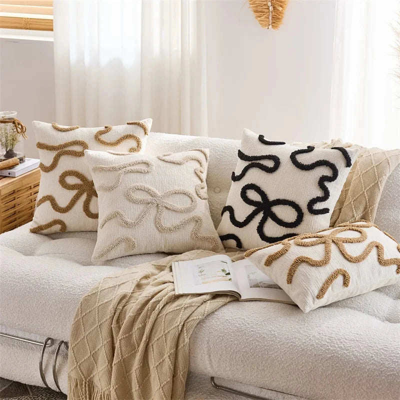 Ultra Soft Chenille Bow Pillow Cover for Stylish Home Decor Julia M LifeStyles