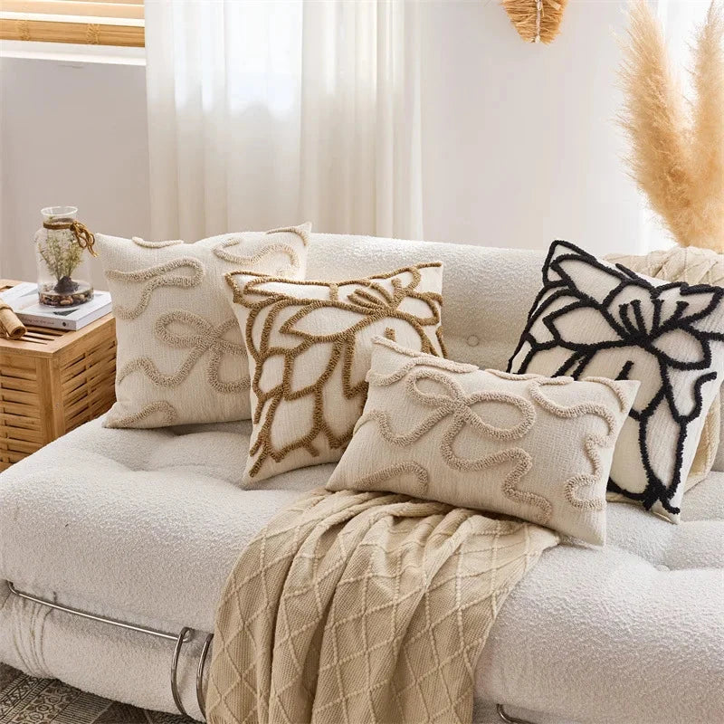 Ultra Soft Chenille Bow Pillow Cover for Stylish Home Decor Julia M LifeStyles
