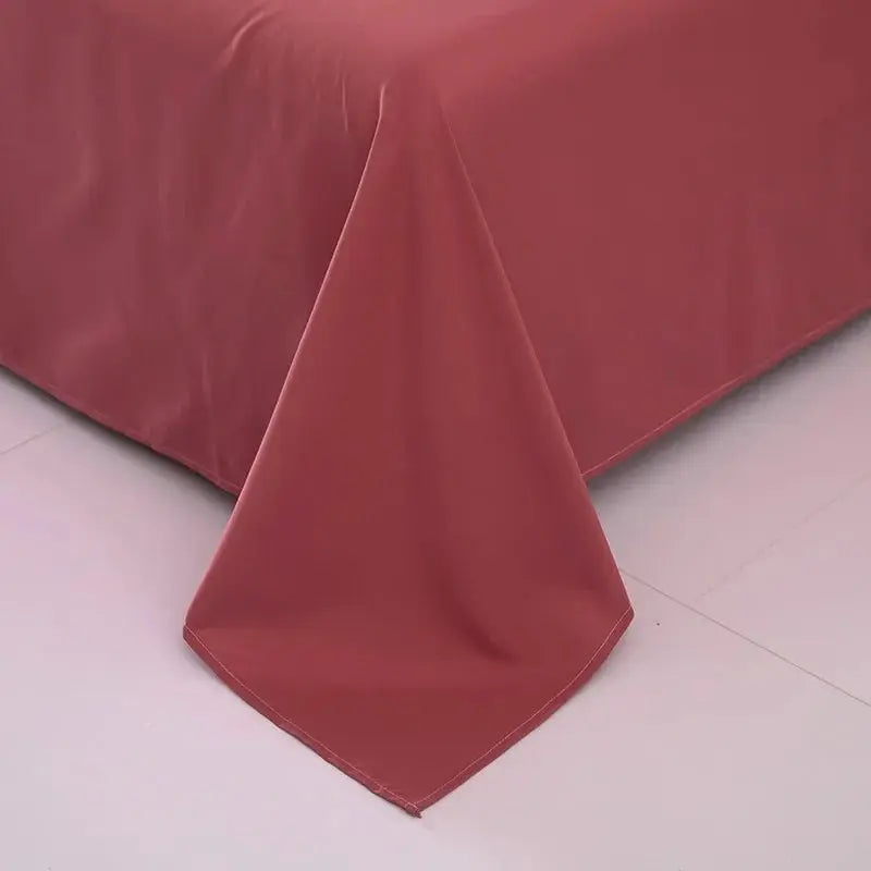 Solid Color Wine Red Nature Soft Skin friendly Brushed Modern Home(1Duvet Cover+1Flat Bedsheet+ 2Pillowcases) Twin Double Queen - Julia M LifeStyles