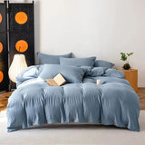 Premium 3-Piece Soft Microfiber Duvet Cover Set in White & Gray - Julia M LifeStyles