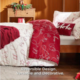 Bedsure 5-Piece Festive Fluffy Christmas red Comforter Set Julia M LifeStyles