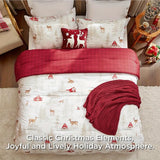 Bedsure 5-Piece Festive Fluffy Christmas red Comforter Set Julia M LifeStyles