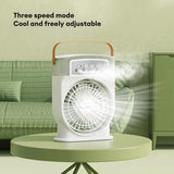 Portable USB Air Conditioner Cooling Fan with 5 Sprays & 7 Colour Light - Julia M LifeStyles