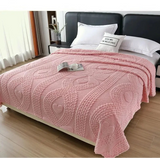 Office Thick Coral Fleece Blanket Love Bow Style Three Dimensional Embossed Quilt Warm Cold Resistant Home Decorations Julia M LifeStyles