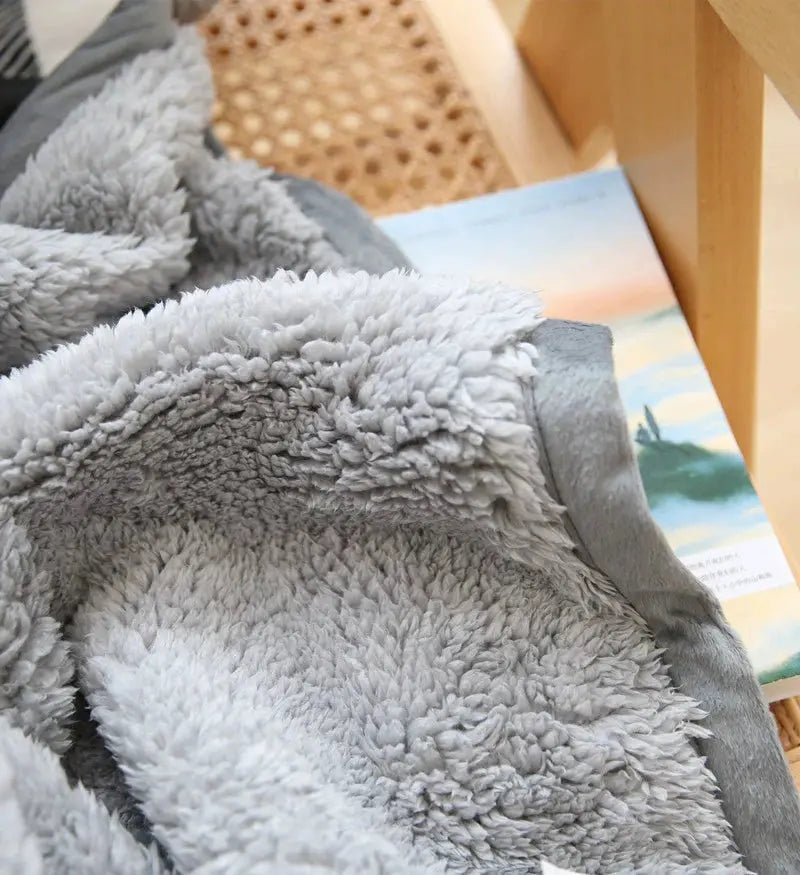 Scandinavian Winter Luxe Coral Fleece Throw Blanket Julia M LifeStyles