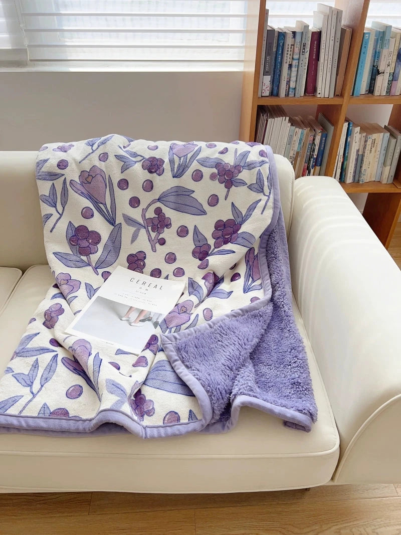 Scandinavian Winter Luxe Coral Fleece Throw Blanket Julia M LifeStyles