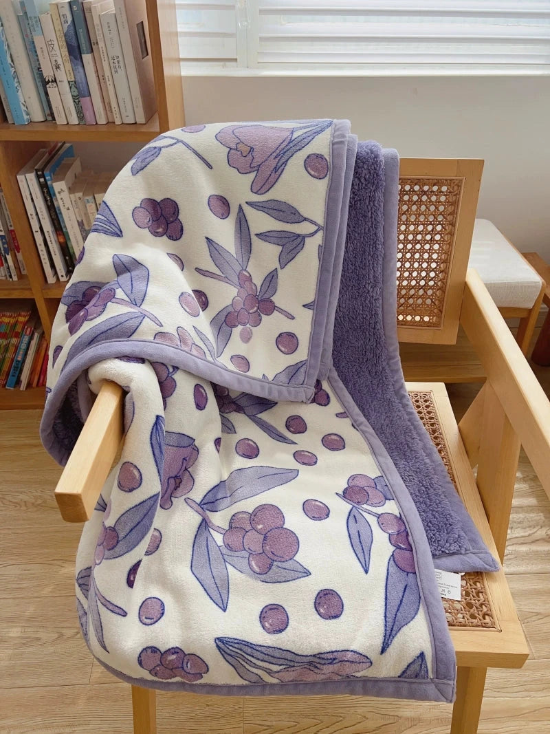 Scandinavian Winter Luxe Coral Fleece Throw Blanket Julia M LifeStyles