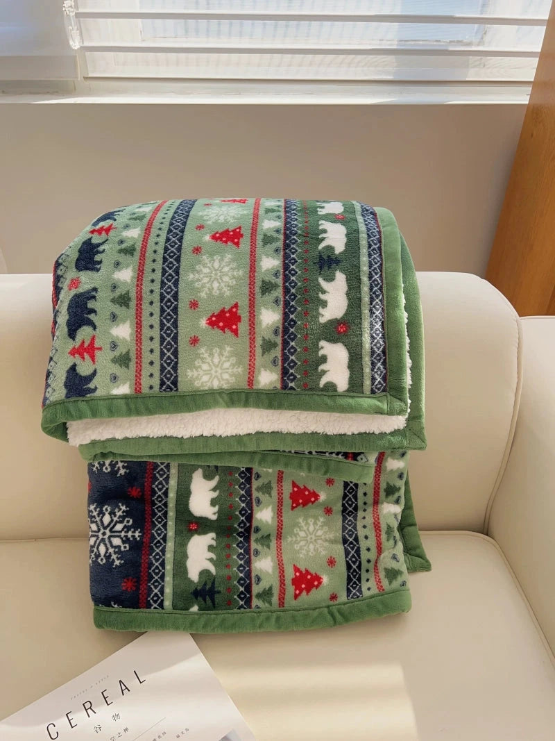 Scandinavian Winter Luxe Coral Fleece Throw Blanket Julia M LifeStyles