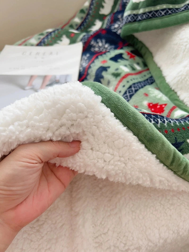 Scandinavian Winter Luxe Coral Fleece Throw Blanket Julia M LifeStyles