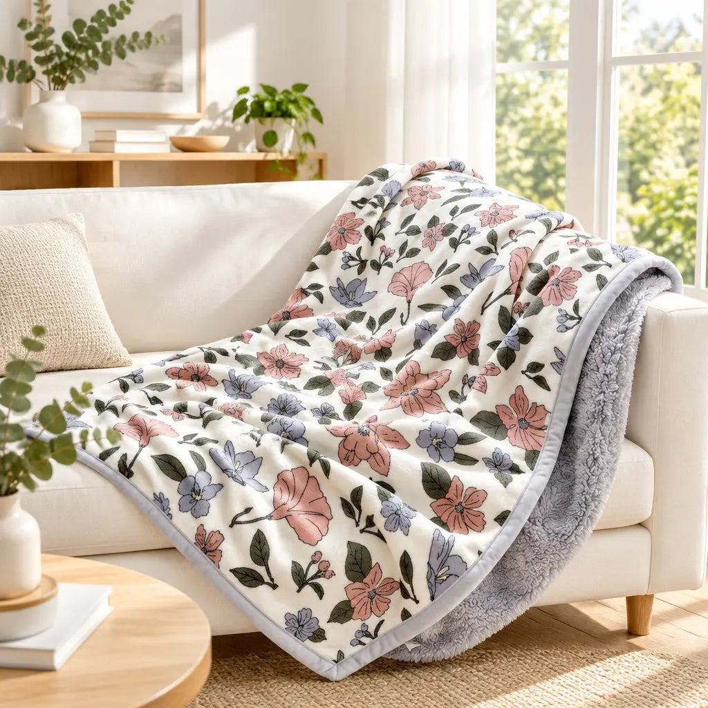Scandinavian Winter Luxe Coral Fleece Throw Blanket Julia M LifeStyles