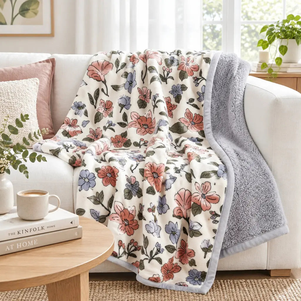 Scandinavian Winter Luxe Coral Fleece Throw Blanket Julia M LifeStyles
