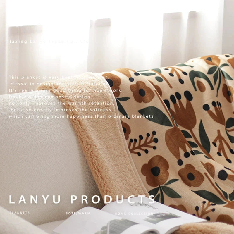 Scandinavian Winter Luxe Coral Fleece Throw Blanket Julia M LifeStyles