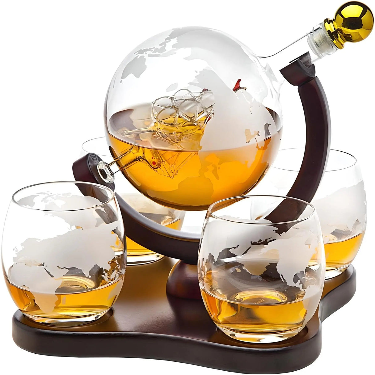Creative Glass Decanter Set - Elegant Whiskey & Wine Globe Dispenser - Julia M LifeStyles