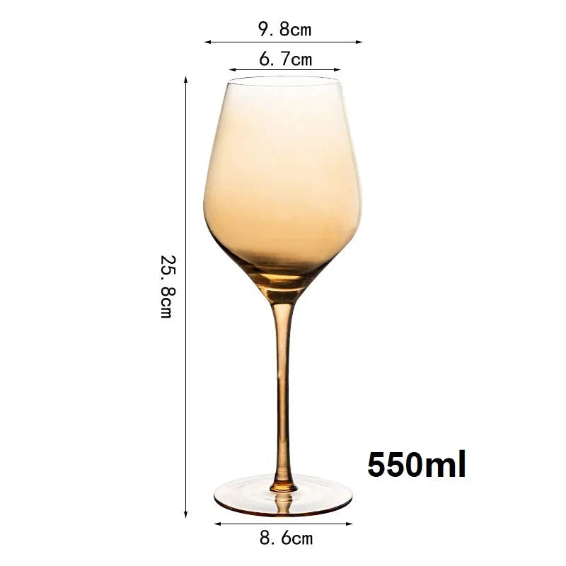 Amber Crystal Burgundy Wine Decanter Goblet - Elegant Big Belly Tasting Cup Julia M LifeStyles