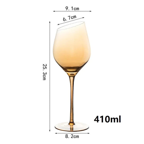 Amber Crystal Burgundy Wine Decanter Goblet - Elegant Big Belly Tasting Cup Julia M LifeStyles