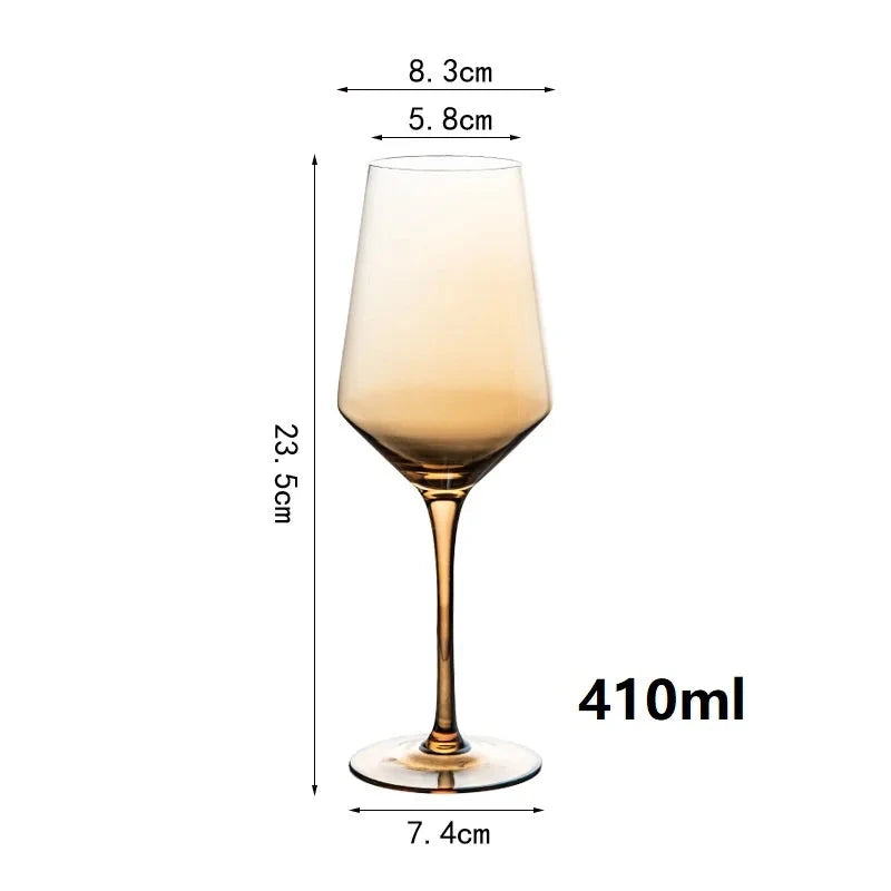 Amber Crystal Burgundy Wine Decanter Goblet - Elegant Big Belly Tasting Cup Julia M LifeStyles
