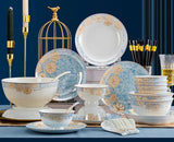 Luxury Blue Bone China Dinnerware Set for Elegant Weddings and Parties Julia M LifeStyles