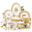 60 Pcs Golden Mosaic Eco-Friendly Porcelain Tableware Set Julia M LifeStyles