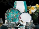 Luxurious 72-Piece Ceramic Dinnerware Set with Gold Rim and Floral Design Julia M LifeStyles
