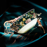 Luxurious 72-Piece Ceramic Dinnerware Set with Gold Rim and Floral Design Julia M LifeStyles