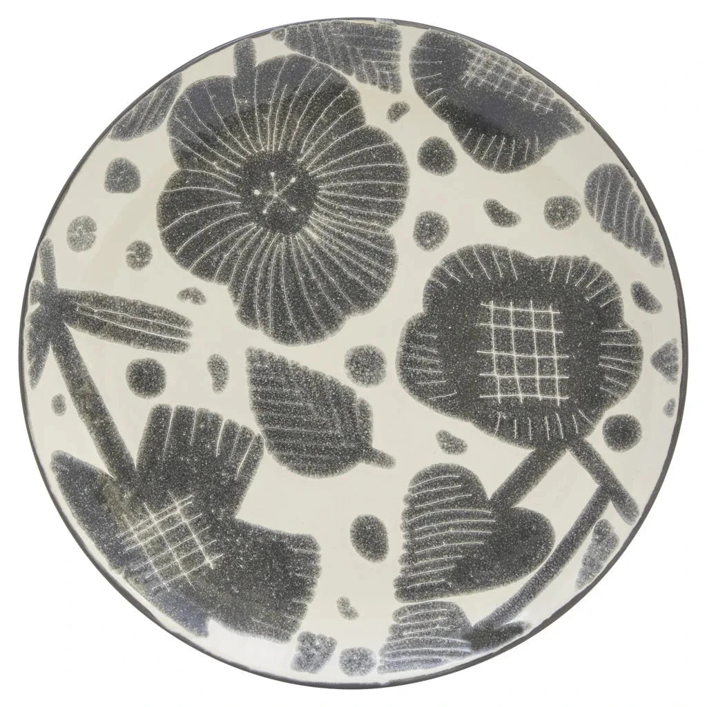 Elegant Gray and Ivory Floral Ceramic Dinnerware Set - 16 Pieces for Four Julia M LifeStyles
