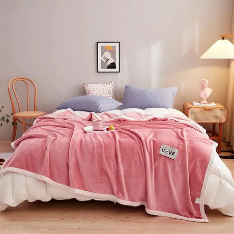 Double Layer Plush Velvet Sherpa Blanket Julia M LifeStyles