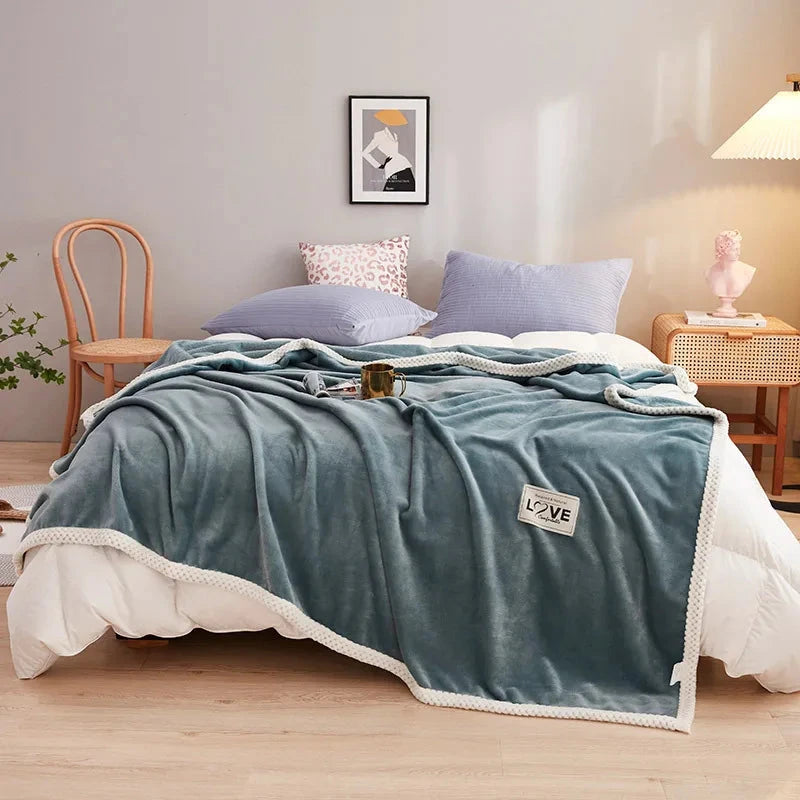 Double Layer Plush Velvet Sherpa Blanket Julia M LifeStyles