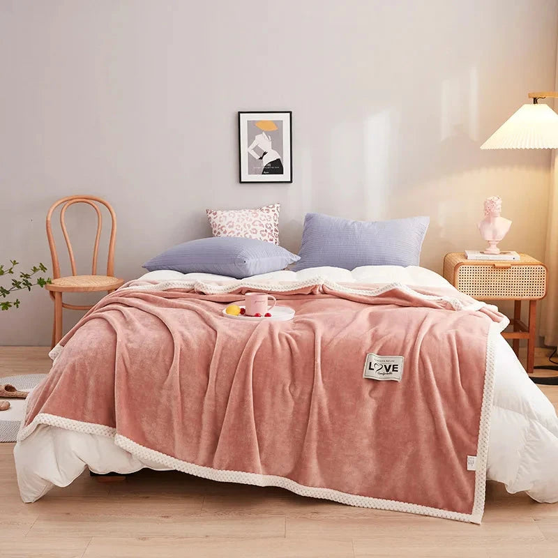 Double Layer Plush Velvet Sherpa Blanket Julia M LifeStyles