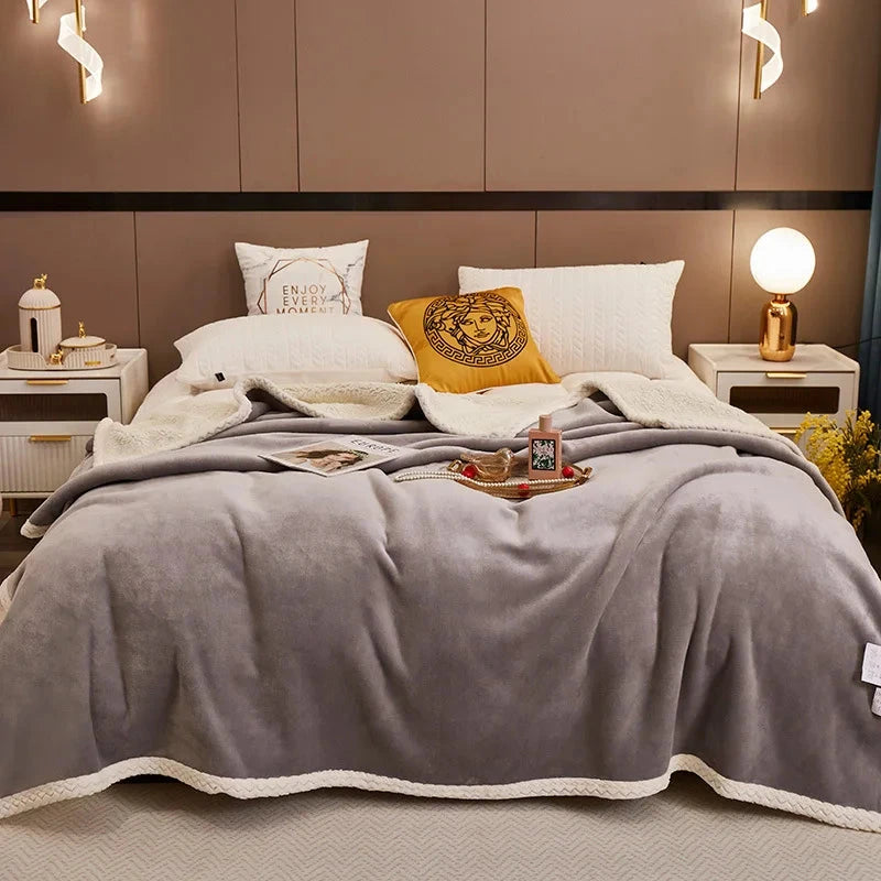 Double Layer Plush Velvet Sherpa Blanket Julia M LifeStyles
