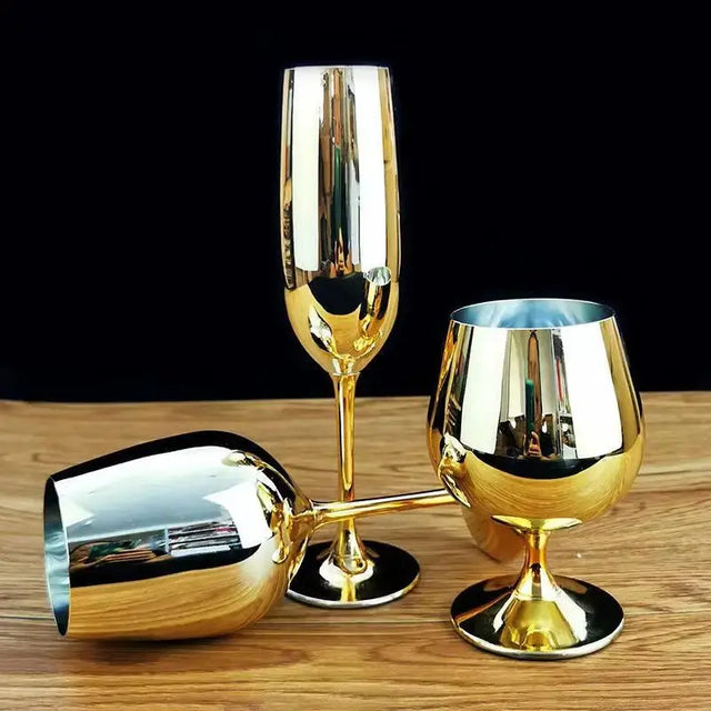 Sophisticated Electroplated Gold Crystal Champagne Glass - Julia M LifeStyles