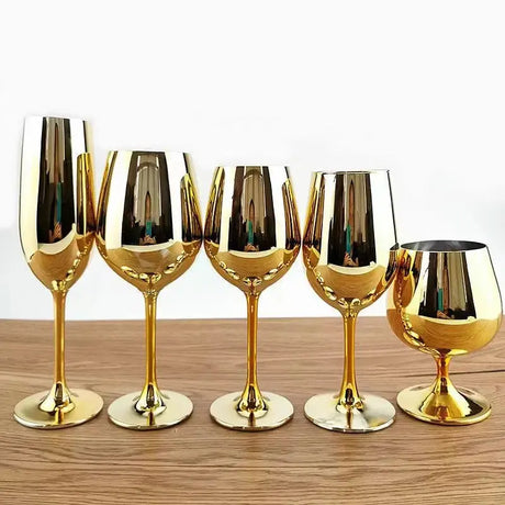 Sophisticated Electroplated Gold Crystal Champagne Glass - Julia M LifeStyles