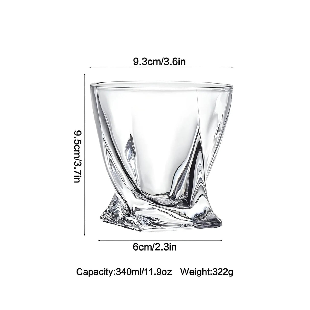 Exquisite Crystal Glass Twist Mug - 340ml - Julia M LifeStyles
