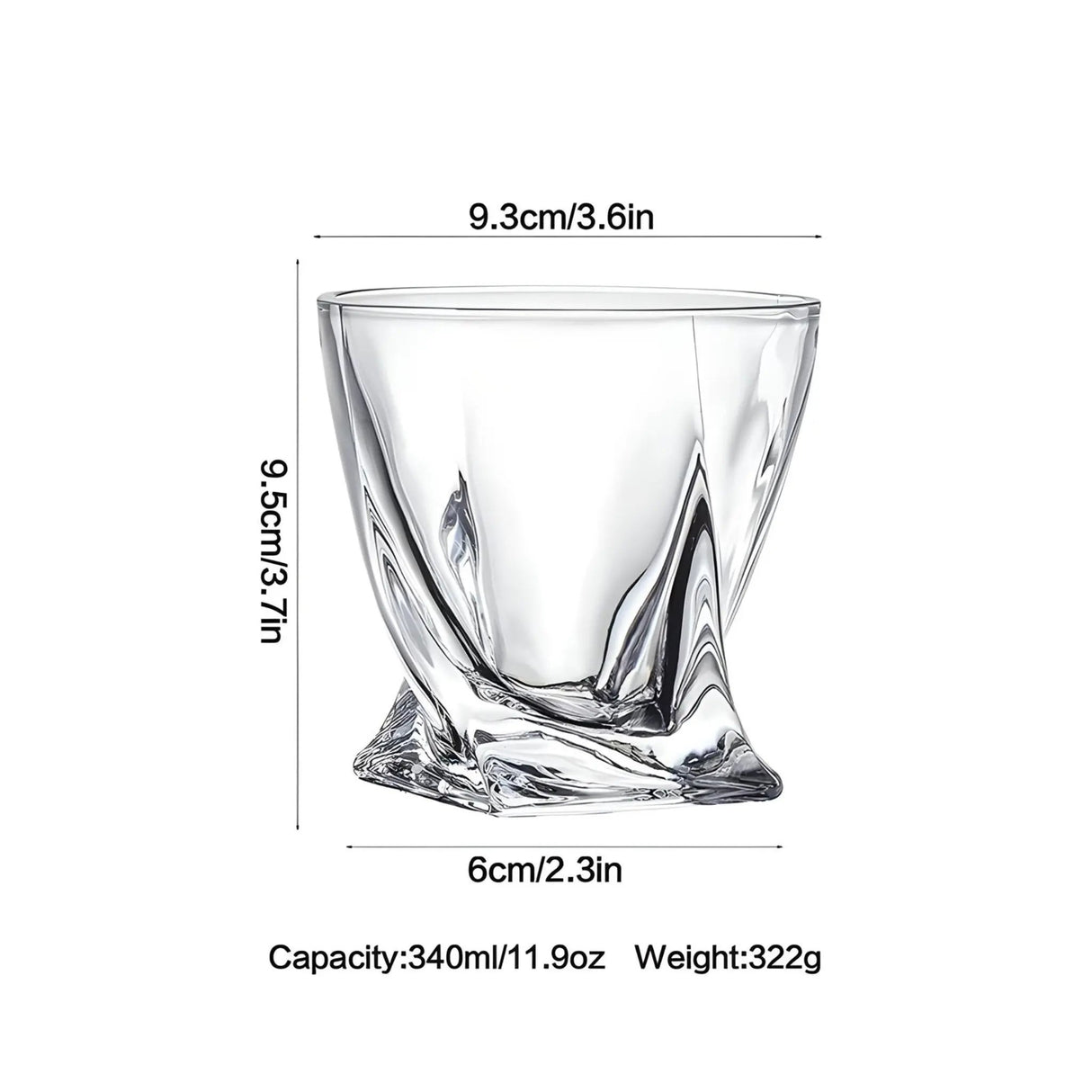 Exquisite Crystal Glass Twist Mug - 340ml - Julia M LifeStyles
