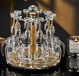 Luxury Crystal Spirits Shooter Glass Set with Gold Foil Decanter - Julia M LifeStyles