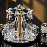 Luxury Crystal Spirits Shooter Glass Set with Gold Foil Decanter - Julia M LifeStyles