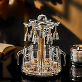 Luxury Crystal Spirits Shooter Glass Set with Gold Foil Decanter - Julia M LifeStyles