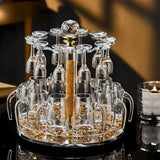 Luxury Crystal Spirits Shooter Glass Set with Gold Foil Decanter - Julia M LifeStyles