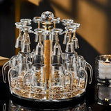 Luxury Crystal Spirits Shooter Glass Set with Gold Foil Decanter - Julia M LifeStyles