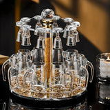 Luxury Crystal Spirits Shooter Glass Set with Gold Foil Decanter - Julia M LifeStyles