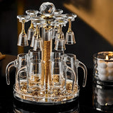 Luxury Crystal Spirits Shooter Glass Set with Gold Foil Decanter - Julia M LifeStyles