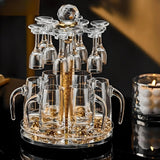 Luxury Crystal Spirits Shooter Glass Set with Gold Foil Decanter - Julia M LifeStyles