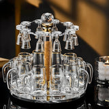 Luxury Crystal Spirits Shooter Glass Set with Gold Foil Decanter - Julia M LifeStyles