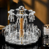 Luxury Crystal Spirits Shooter Glass Set with Gold Foil Decanter - Julia M LifeStyles