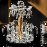 Luxury Crystal Spirits Shooter Glass Set with Gold Foil Decanter - Julia M LifeStyles