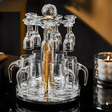 Luxury Crystal Spirits Shooter Glass Set with Gold Foil Decanter - Julia M LifeStyles