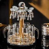 Luxury Crystal Spirits Shooter Glass Set with Gold Foil Decanter - Julia M LifeStyles