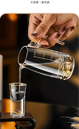 Luxury Crystal Spirits Shooter Glass Set with Gold Foil Decanter - Julia M LifeStyles