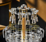 Luxury Crystal Spirits Shooter Glass Set with Gold Foil Decanter - Julia M LifeStyles